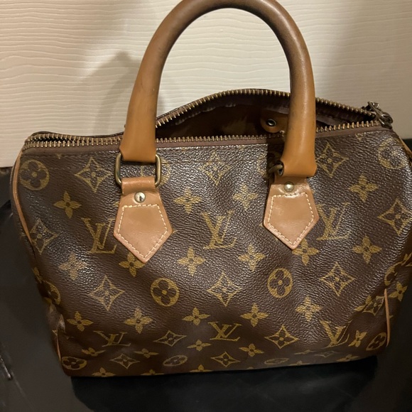 VINTAGE AUTHENTIC Louis Vuitton LV hand bag Speedy 30 Brown Monogram - Picture 5 of 5